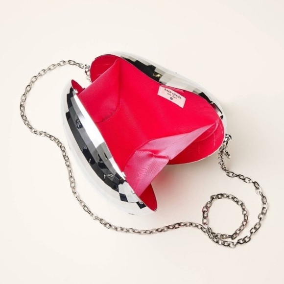 Kate Spade X Target Silver Reflective Disco Heart Crossbody Bag - Picture 3 of 7